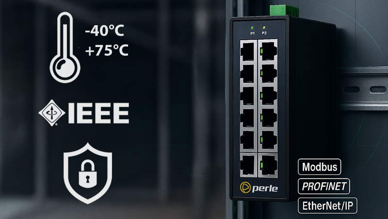 Switch Ethernet industriale su guida DIN in un quadro di controllo