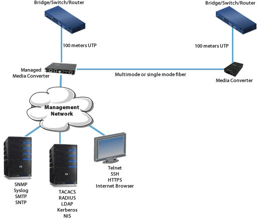 Link da Ethernet a fibra gestiti