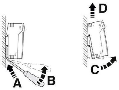 schematic din rail removal