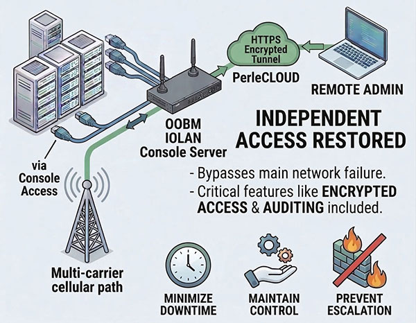 Gestione centralizzata PerleCLOUD di un data center tramite un console server IOLAN