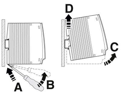 schematic din rail removal