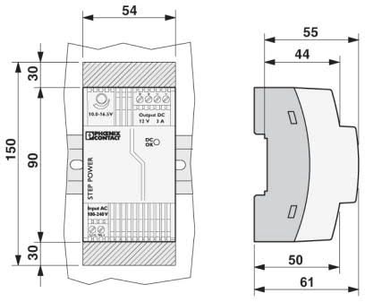 STEP-ps-1ac-12dc-3 Dimension drawing