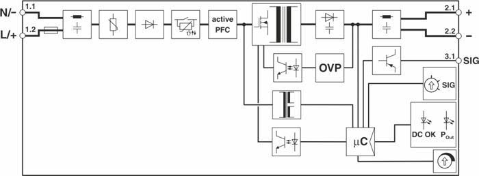 QUINT-1-Phase Industrial Power Supply Block Diagram